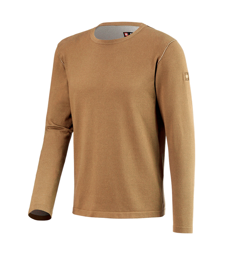 Koszulki | Pulower | Koszule: Sweter dzianinowy e.s.iconic + migdałowy brąz 8