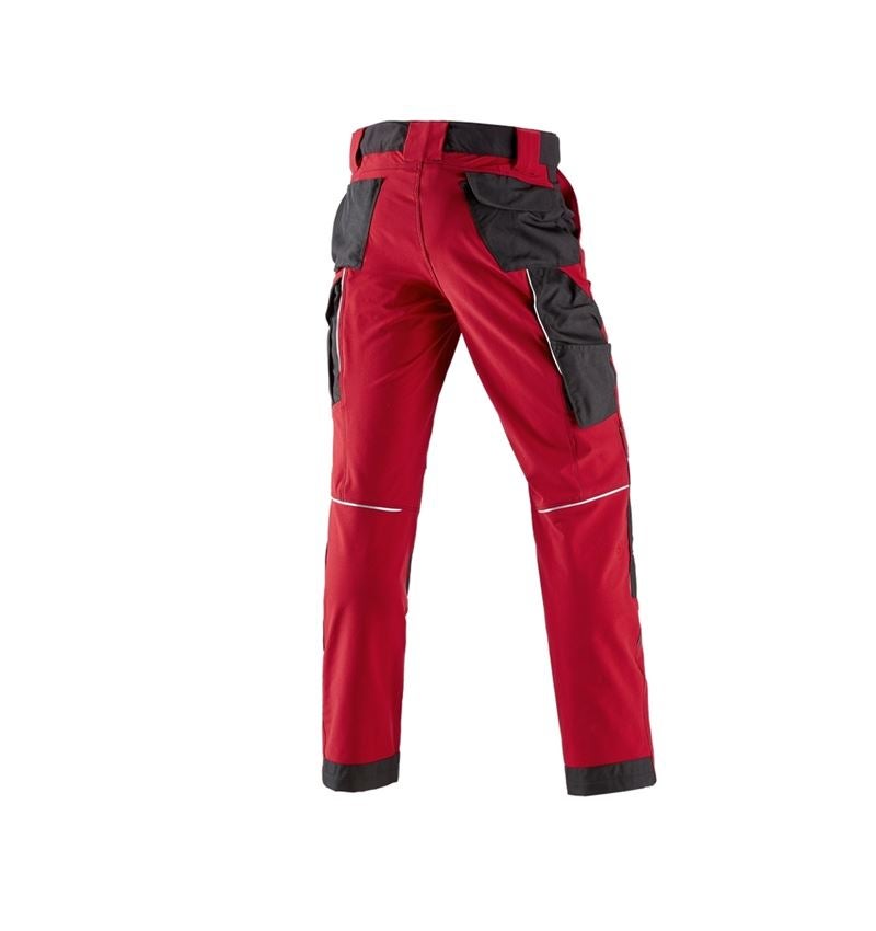 Instalatorow / Hydraulik / Blacharz: Spodnie funkcyjne do pasa e.s.dynashield + ognistoczerwony/czarny 3