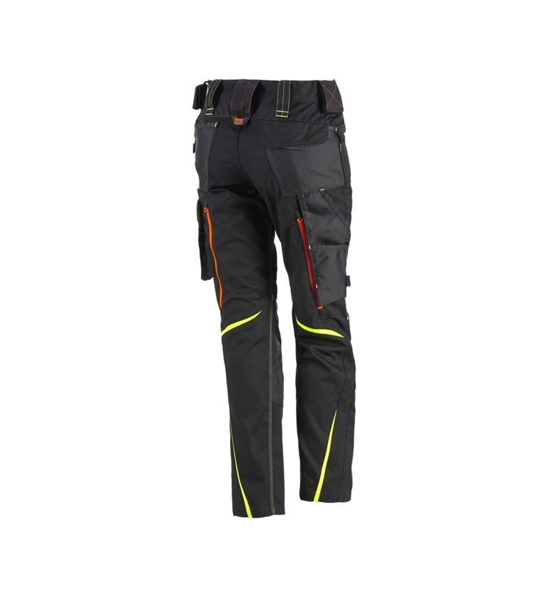 Spodnie robocze: Spodnie damskie e.s.motion 2020 zimowe + czarny/żółty ostrzegawczy/pomarańczowy ostrzegawczy 1