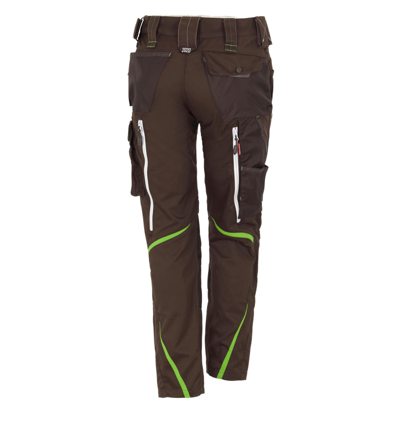 Spodnie robocze: Spodnie damskie e.s.motion 2020 zimowe + kasztanowy/zielony morski 3