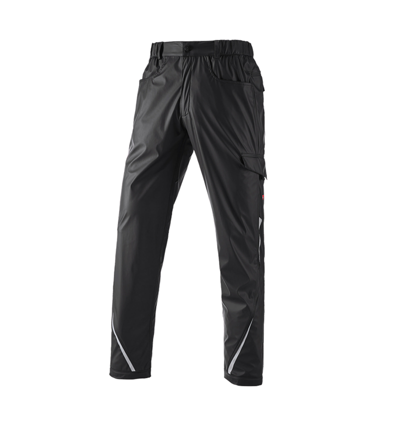 Spodnie robocze: Spodnie p.deszcz.do pasa e.s.motion 2020 superflex + czarny/platynowy 2