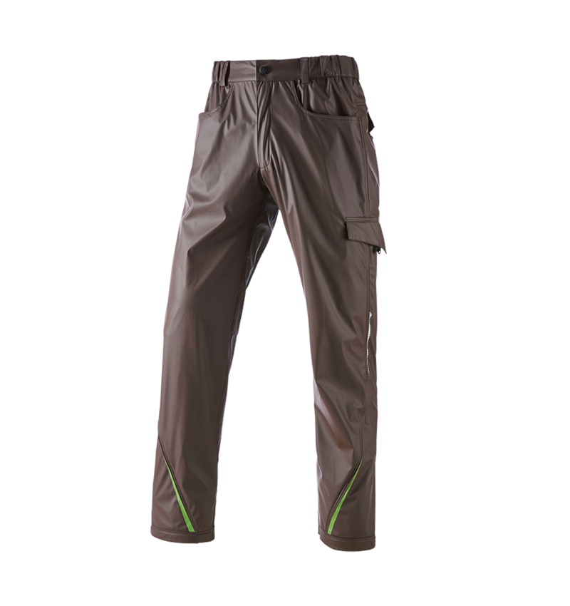 Spodnie robocze: Spodnie p.deszcz.do pasa e.s.motion 2020 superflex + kasztanowy/zielony morski 2