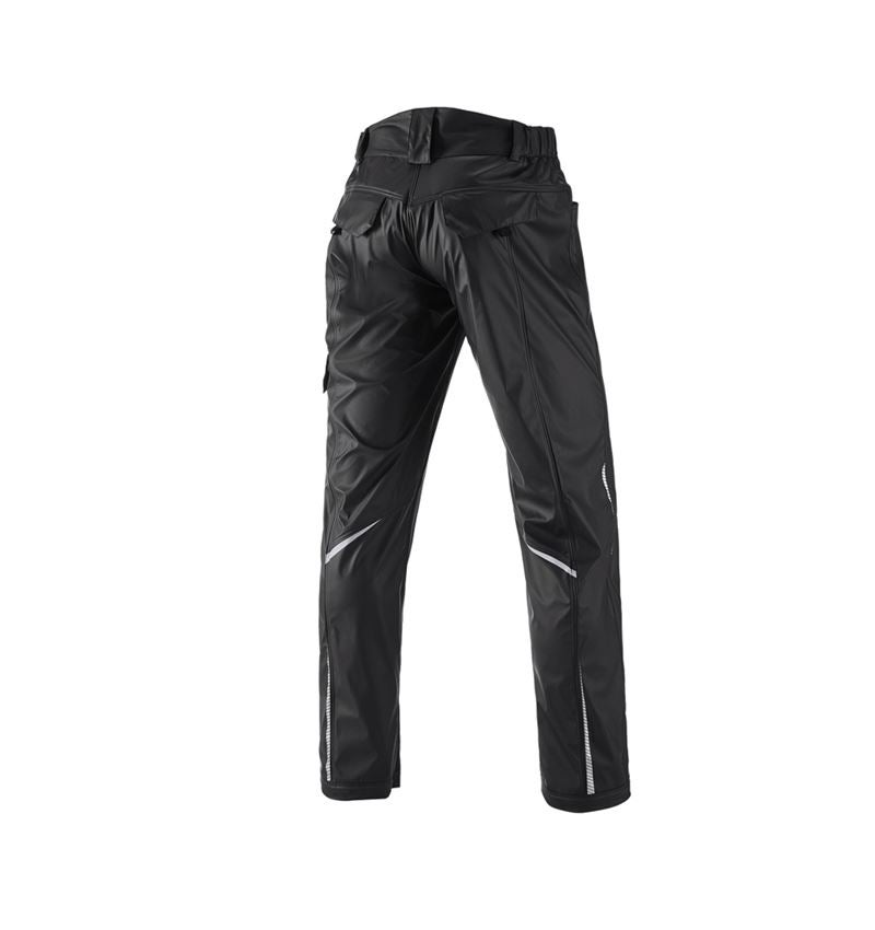 Spodnie robocze: Spodnie p.deszcz.do pasa e.s.motion 2020 superflex + czarny/platynowy 3