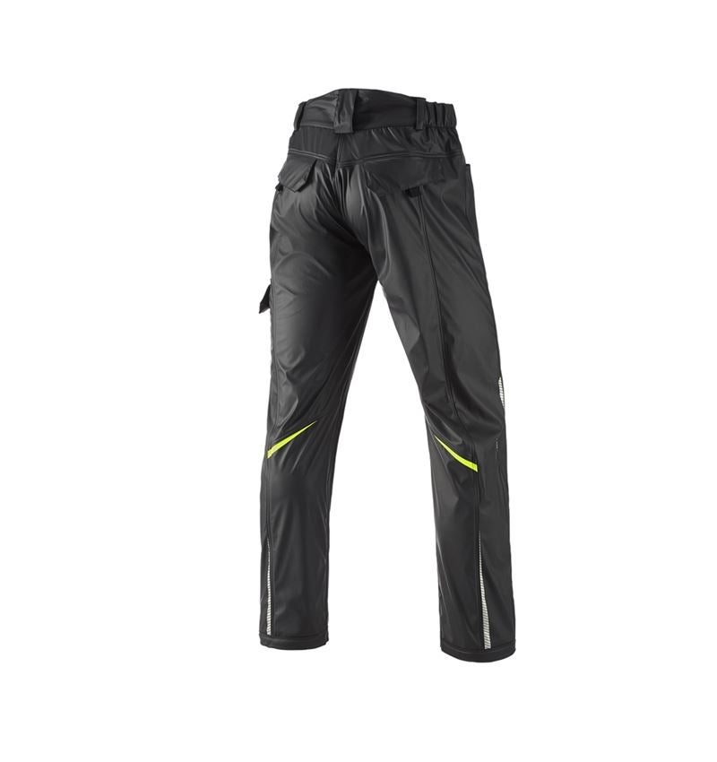 Spodnie robocze: Spodnie p.deszcz.do pasa e.s.motion 2020 superflex + czarny/żółty ostrzegawczy/pomarańczowy ostrzegawczy 3