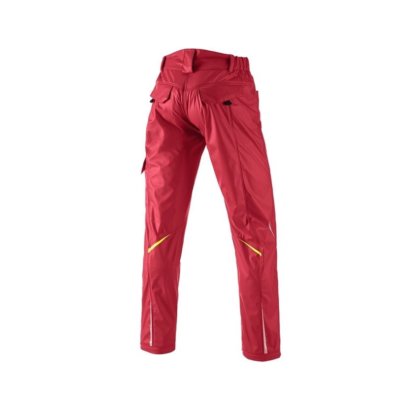 Spodnie robocze: Spodnie p.deszcz.do pasa e.s.motion 2020 superflex + ognistoczerwony/żółty ostrzegawczy 3