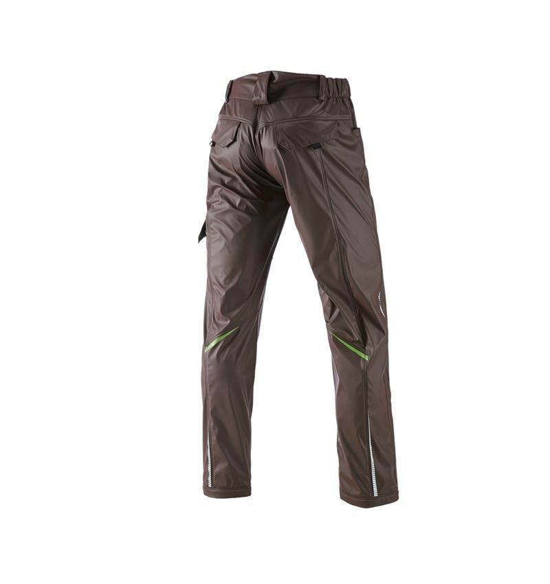 Spodnie robocze: Spodnie p.deszcz.do pasa e.s.motion 2020 superflex + kasztanowy/zielony morski 3