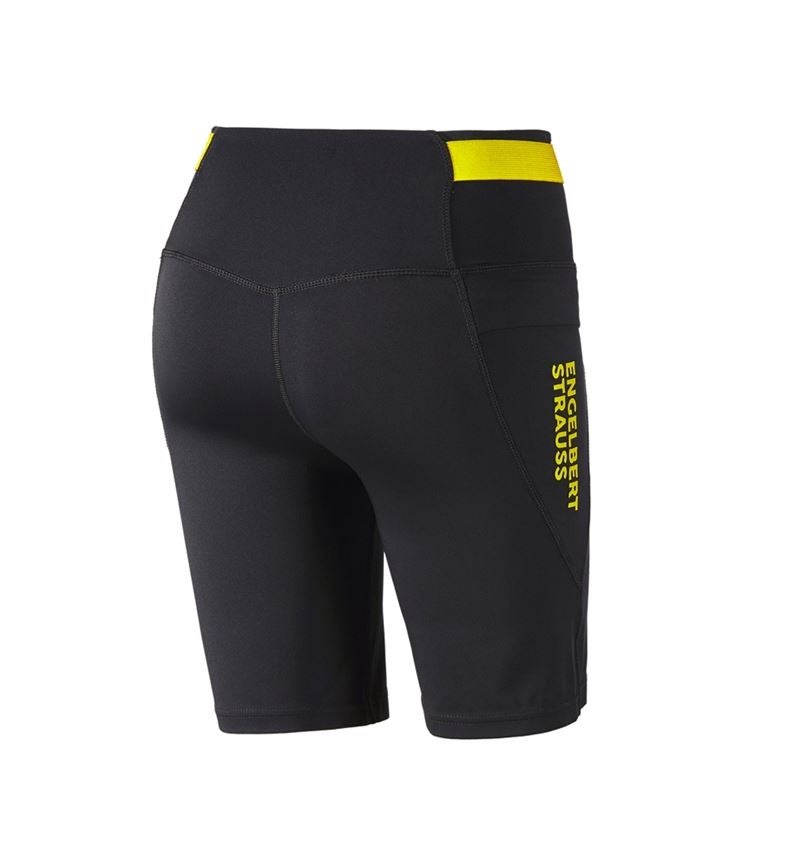 Spodnie robocze: Legginsy do biegania krótkie e.s.trail, damska + czarny/żółty acid 4