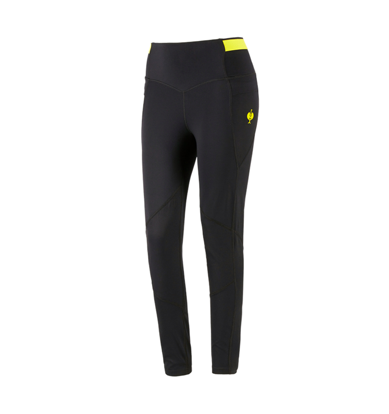 Spodnie robocze: Legginsy do biegania e.s.trail, damska + czarny/żółty acid 4