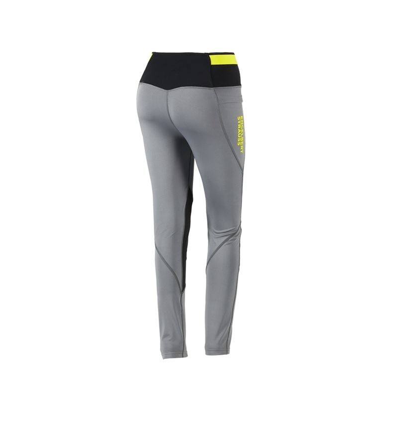Spodnie robocze: Legginsy do biegania e.s.trail, damska + szary bazaltowy/żółty acid 4