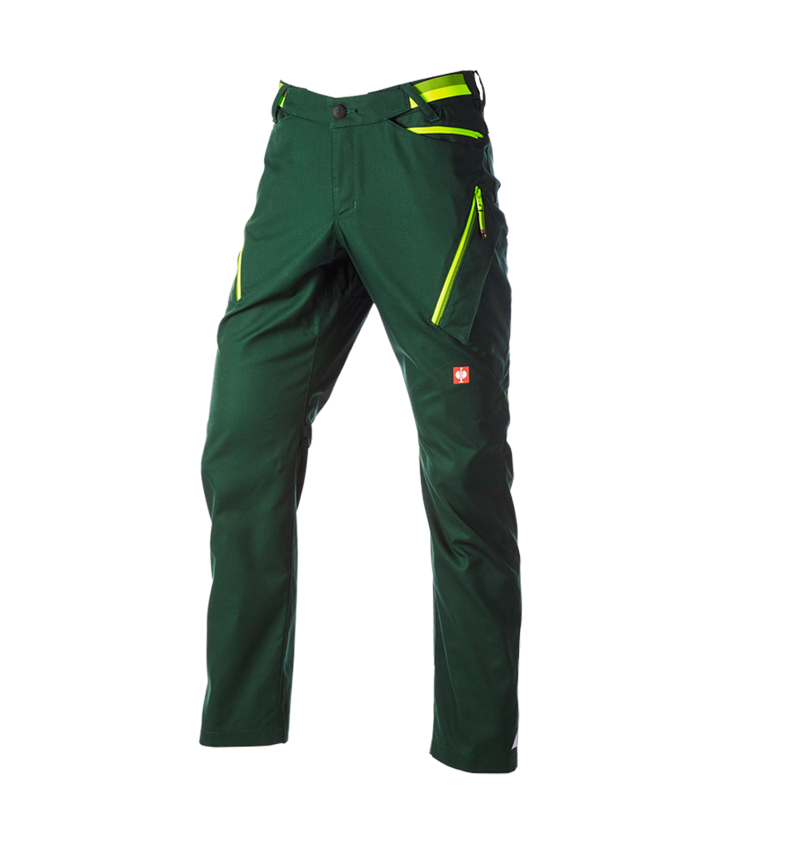 Spodnie robocze: Spodnie wielokieszeniowe e.s.ambition + zielony/żółty ostrzegawczy 5