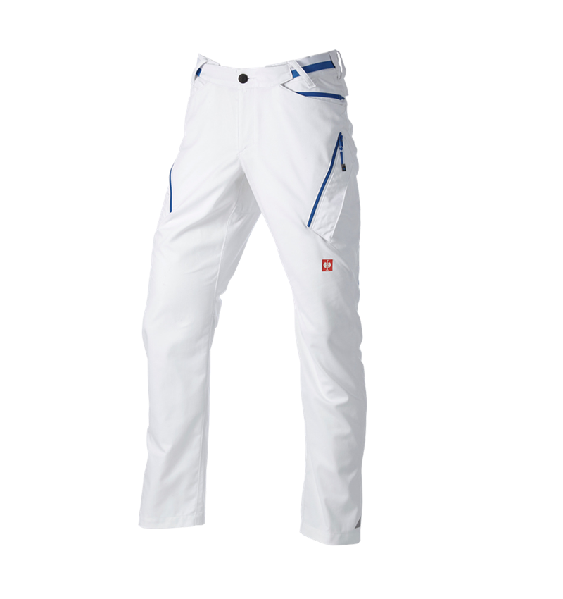 Spodnie robocze: Spodnie wielokieszeniowe e.s.ambition + biały/niebieski chagall 7