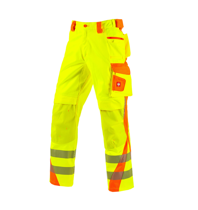 Spodnie robocze: Spodnie do pasa ostrzegawcze e.s.motion 2020 + żółty ostrzegawczy/pomarańczowy ostrzegawczy 2