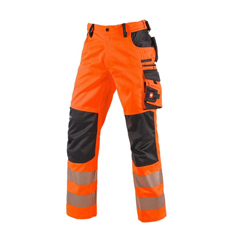 Spodnie robocze: Spodnie do pasa ostrzegawcze e.s.motion + pomarańczowy ostrzegawczy/antracytowy