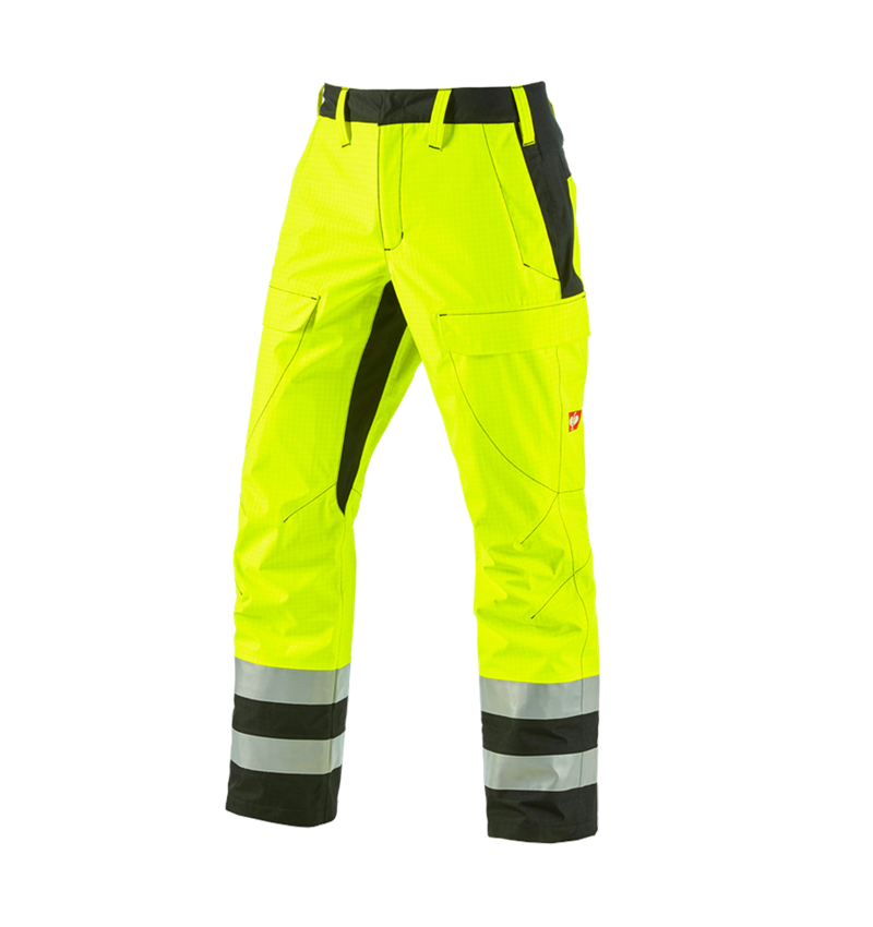 Spodnie robocze: e.s. Spodnie do pasa chroniące przed czynnikami + żółty ostrzegawczy/czarny 2