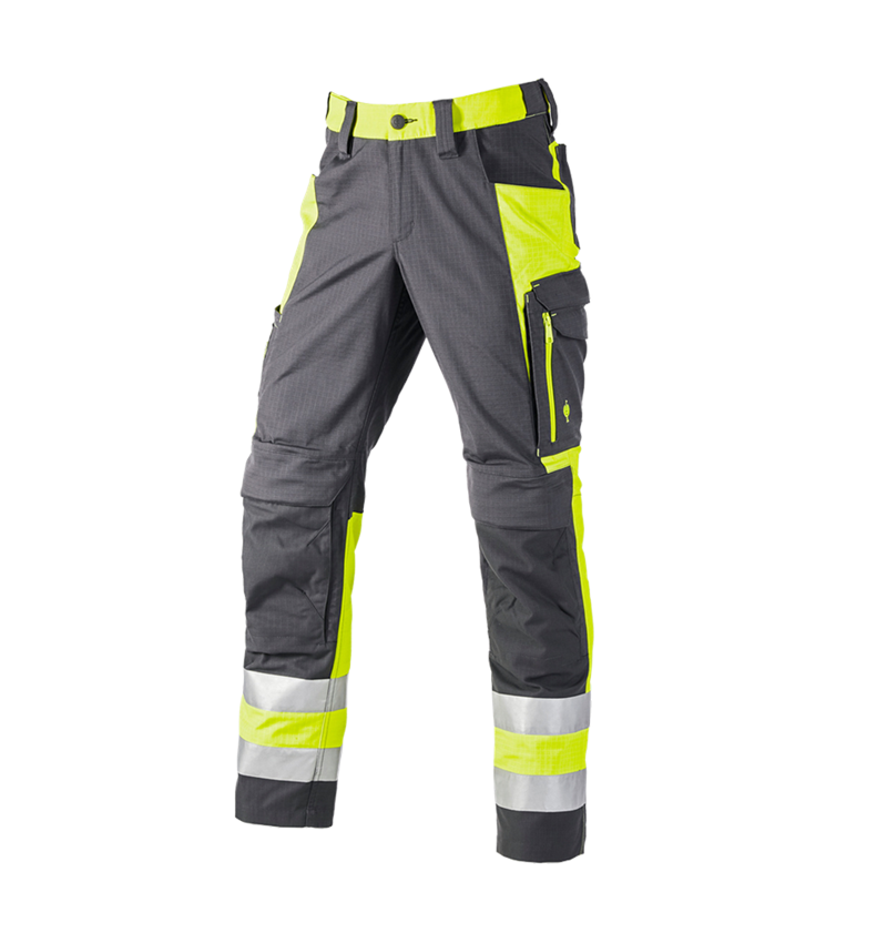 Spodnie robocze: Spodnie do pasa ostrzegawcze e.s.concrete + antracytowy/żółty ostrzegawczy 2