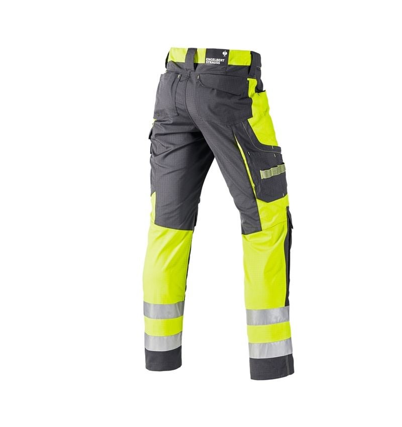 Spodnie robocze: Spodnie do pasa ostrzegawcze e.s.concrete + antracytowy/żółty ostrzegawczy 3