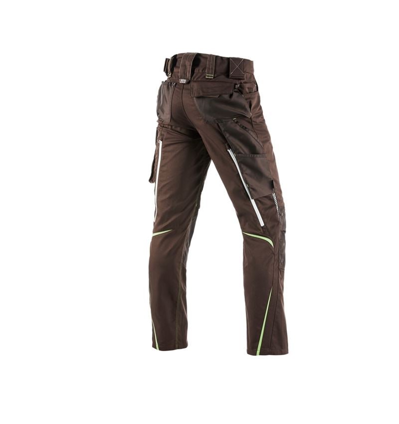 Spodnie robocze: Spodnie do pasa e.s.motion 2020 + kasztanowy/zielony morski 3