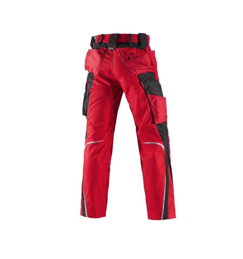 Instalatorow / Hydraulik / Blacharz: Spodnie do pasa e.s.motion zimowe + czerwony/czarny 3