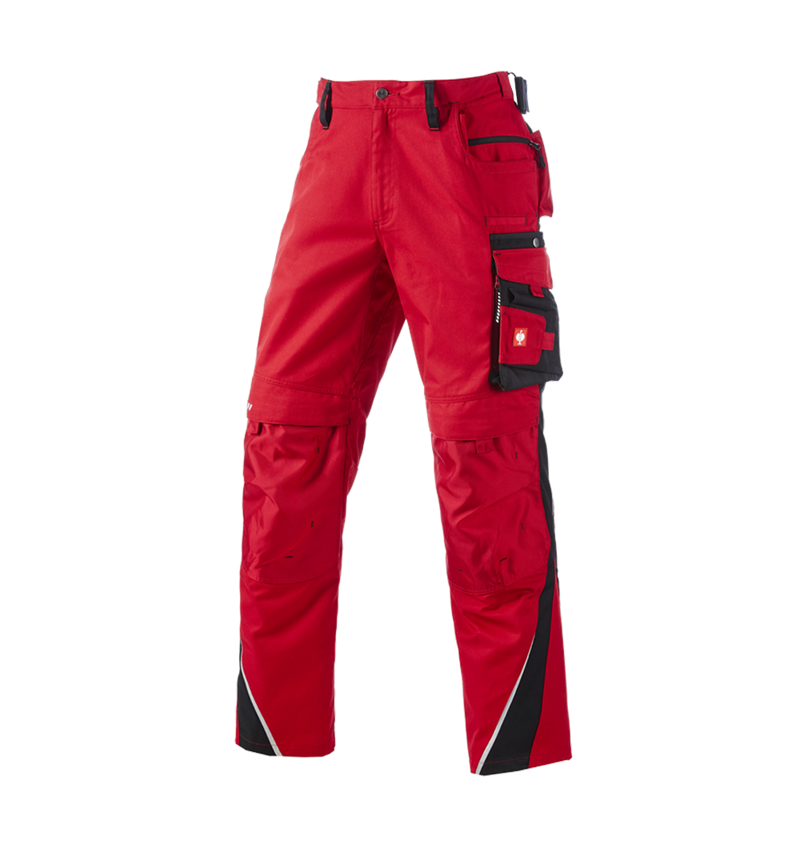Spodnie robocze: Spodnie do pasa e.s.motion zimowe + czerwony/czarny 2