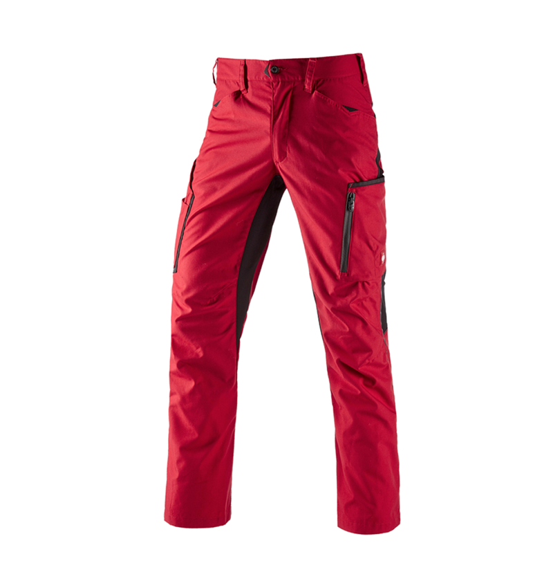 Spodnie robocze: Spodnie do pasa e.s.vision, męskie + czerwony/czarny 2