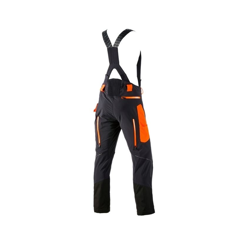 Spodnie robocze: Spodnie do pasa antyprzecięciowe e.s.vision + czarny/pomarańczowy ostrzegawczy 3
