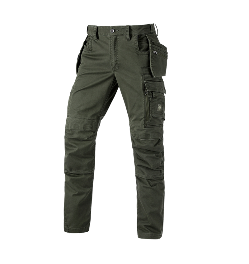 Spodnie robocze: Spodnie do pasa e.s.motion ten tool-pouch + zielony kamuflażowy