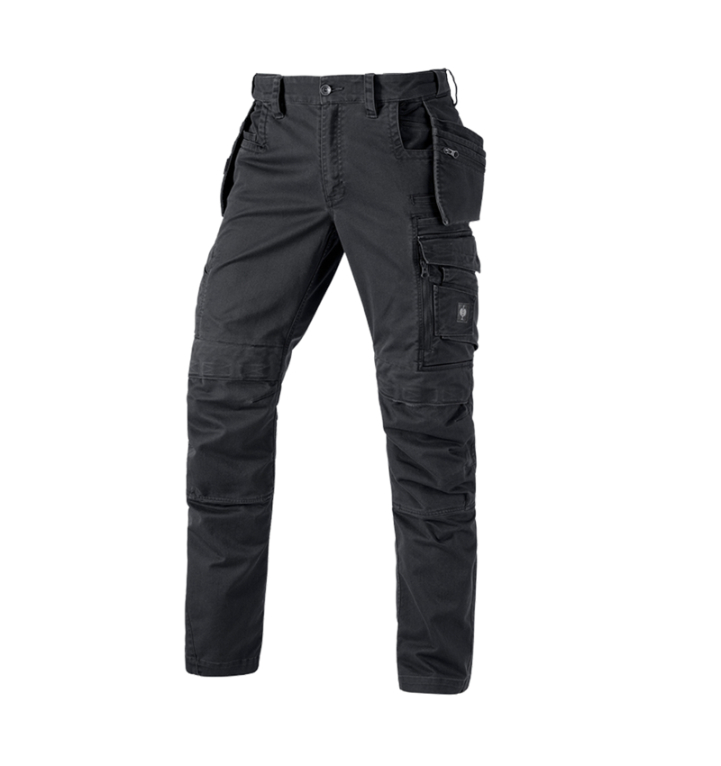 Spodnie robocze: Spodnie do pasa e.s.motion ten tool-pouch + czerń żelazowa 2