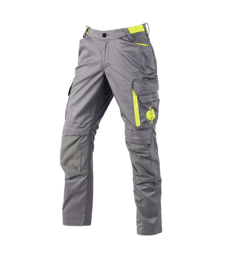 Spodnie robocze: Spodnie do pasa e.s.trail + szary bazaltowy/żółty acid 2