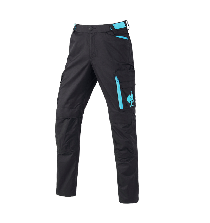 Spodnie robocze: Spodnie do pasa e.s.trail + czarny/lapisowy turkus 2