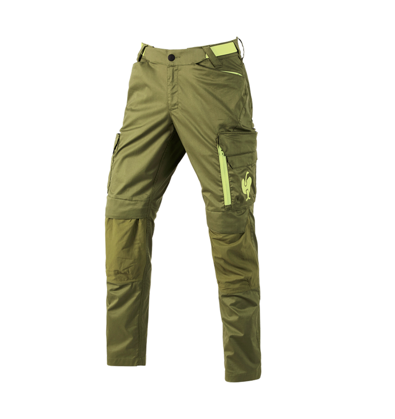 Spodnie robocze: Spodnie do pasa e.s.trail + zielony jałowcowy/zielony limonkowy 3