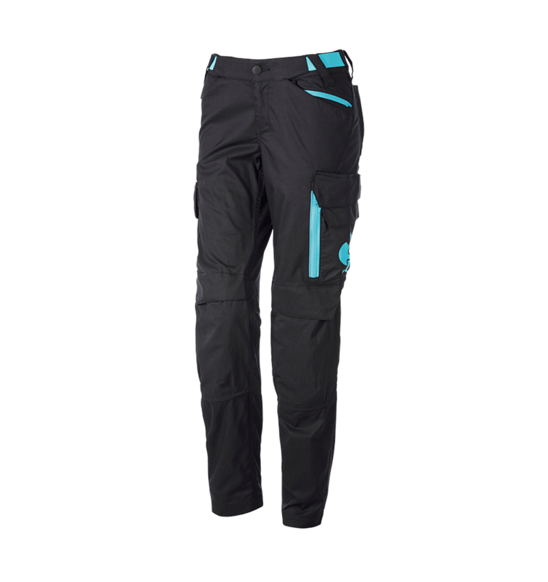 Spodnie robocze: Spodnie do pasa e.s.trail, damskie + czarny/lapisowy turkus 4
