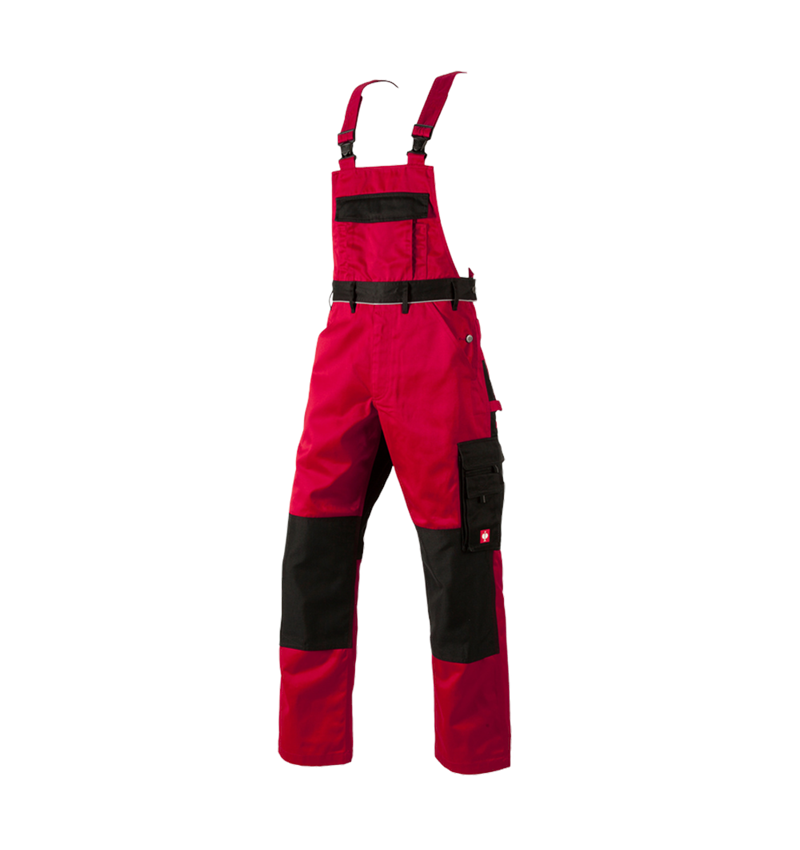 Spodnie robocze: Ogrodniczki e.s.image + czerwony/czarny