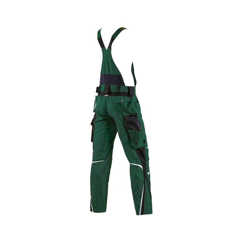 Spodnie robocze: Ogrodniczki e.s.motion + zielony/czarny 3