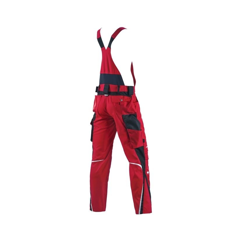 Spodnie robocze: Ogrodniczki e.s.motion + czerwony/czarny 3