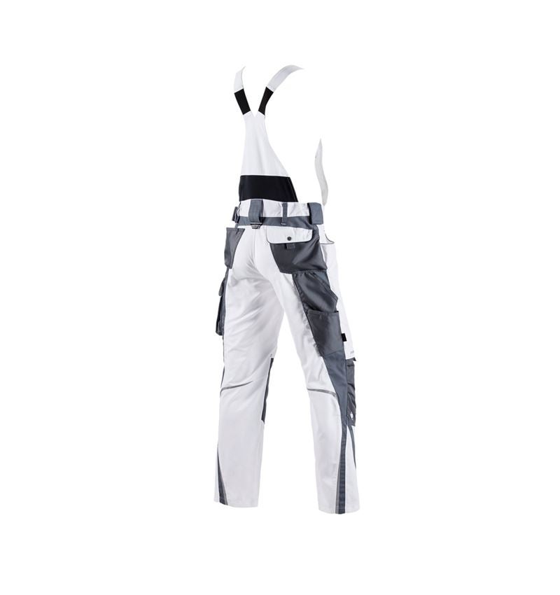 Spodnie robocze: Ogrodniczki e.s.motion + biały/szary 3
