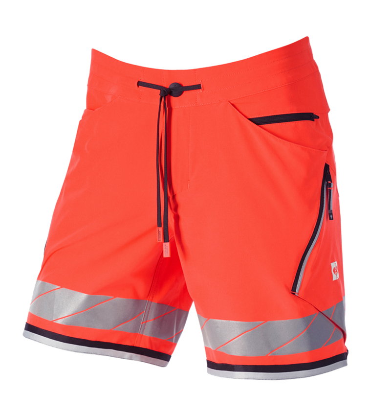 Spodnie robocze: Szorty funkcyjne odblaskowe e.s.ambition + czerwony ostrzegawczy/czarny 5