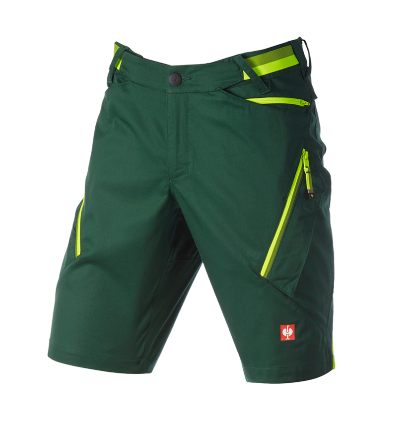Spodnie robocze: Szorty wielokieszeniowe e.s.ambition + zielony/żółty ostrzegawczy 6