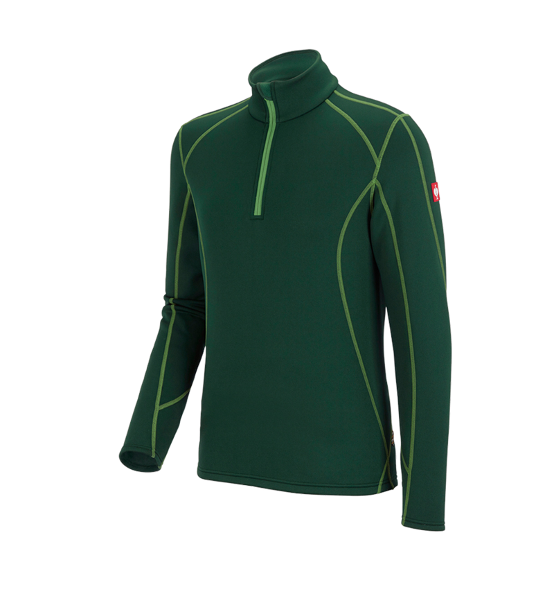 Koszulki | Pulower | Koszule: Bluza Troyer funkc. thermo stretch e.s.motion 2020 + zielony/zielony morski 2