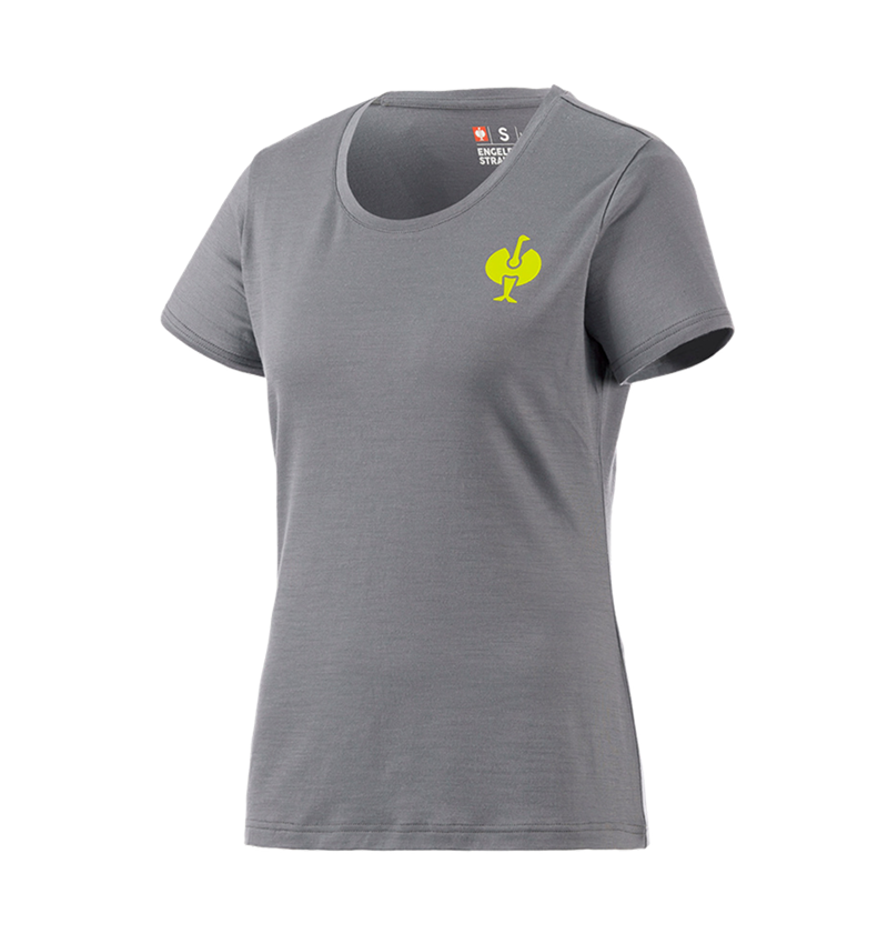 Koszulki | Pulower | Bluzki: Koszulka Merino e.s.trail, damska + szary bazaltowy/żółty acid 2