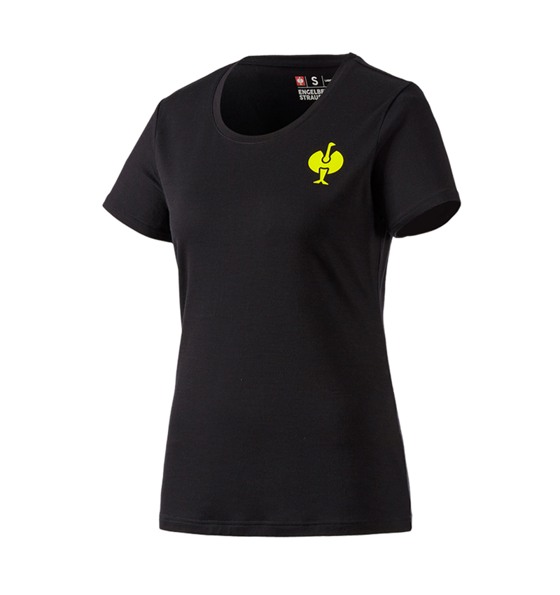 Odzież: Koszulka Merino e.s.trail, damska + czarny/żółty acid 2