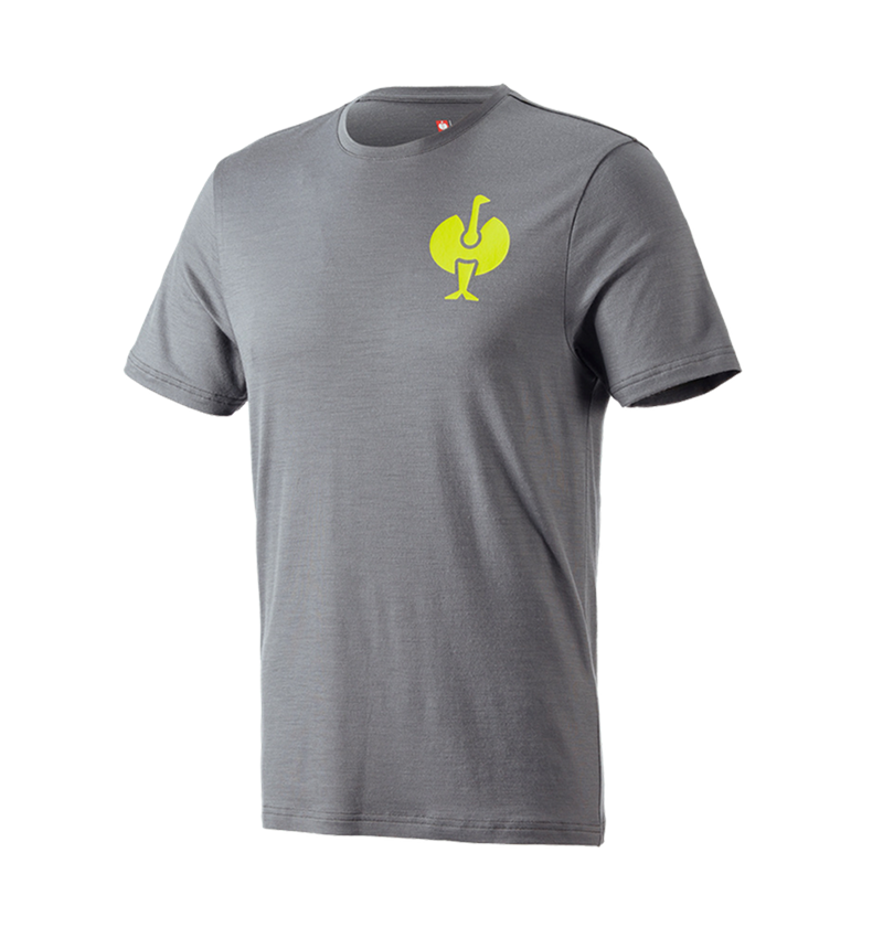 Koszulki | Pulower | Koszule: Koszulka Merino e.s.trail + szary bazaltowy/żółty acid 2