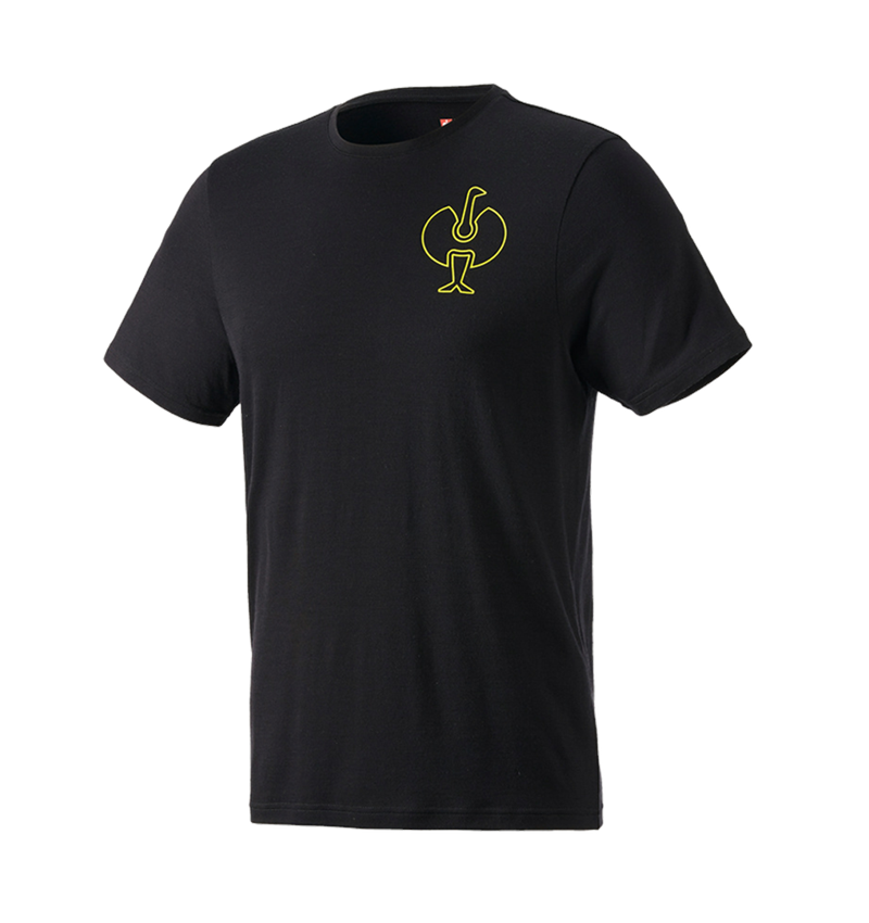 Koszulki | Pulower | Koszule: Koszulka Merino e.s.trail + czarny/żółty acid 2