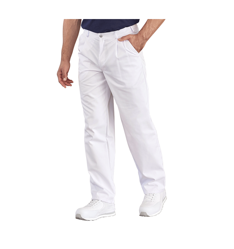 Spodnie robocze: Spodnie medyczne męskie Tom + biały