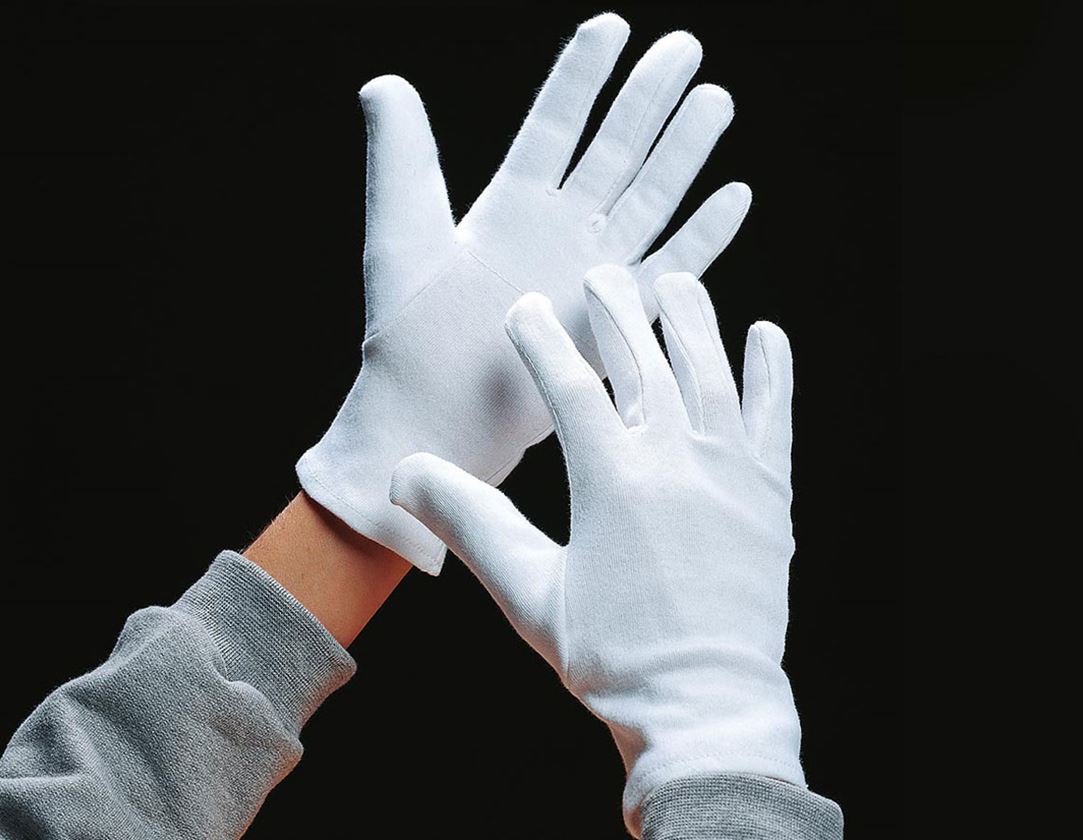 Tekstylne: Rękawice trykotowe, białe, opakowanie 12 szt. + biały