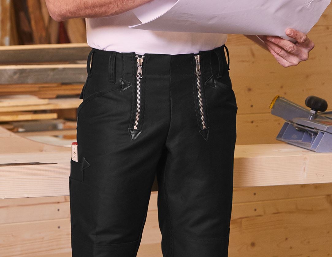 Spodnie robocze: e.s. Spodnie rzemieśl. z moleskinu, b. rozsz. nog. + czarny 1