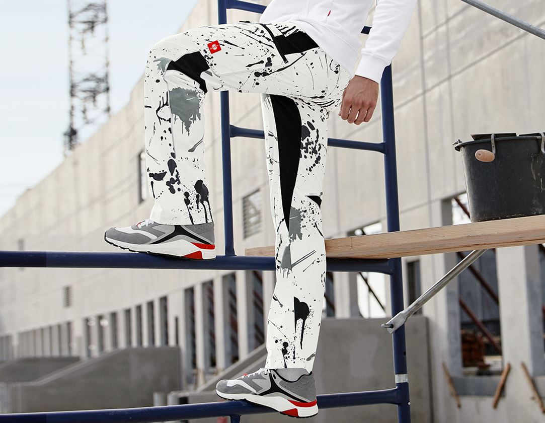 Spodnie robocze: e.s. Spodnie typu cargo stretch Painter + biały/czarny 1