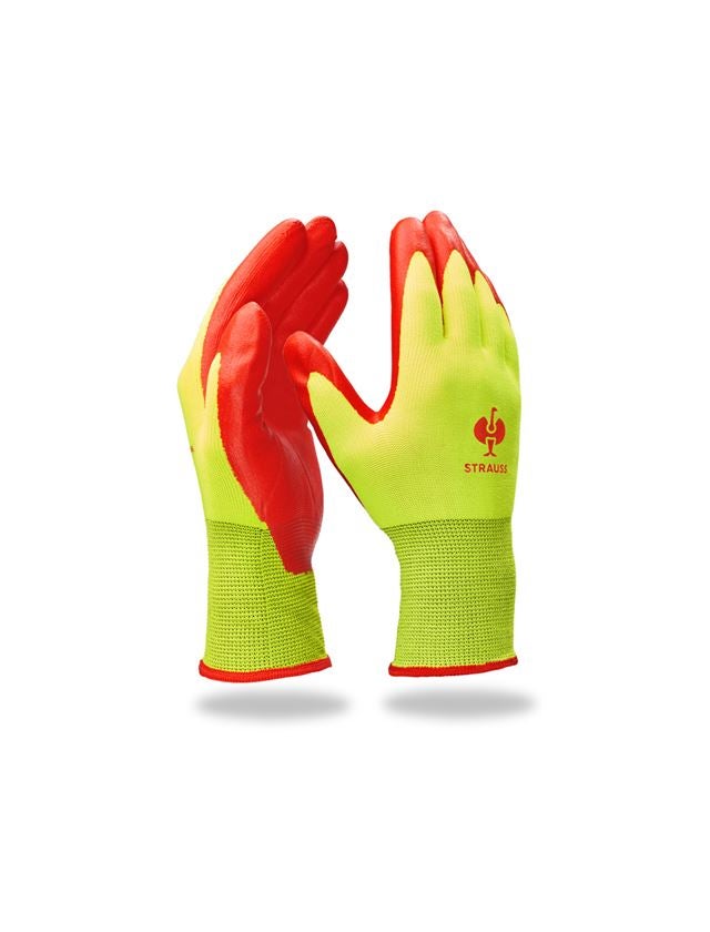 Rękawice powlekane: Rękawice z pianki nitrylowej Flexible Foam + żółty ostrzegawczy/czerwony