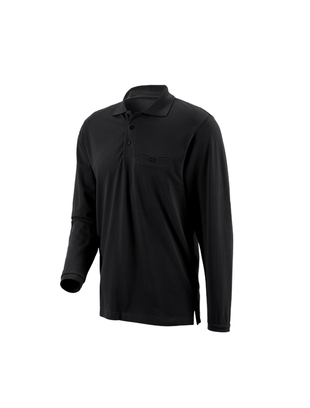 Koszulki | Pulower | Koszule: e.s. Koszulka polo długi rękaw cotton Pocket + czarny 1