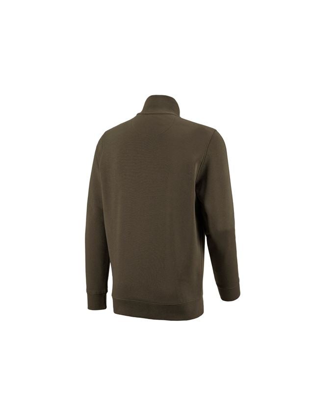 Koszulki | Pulower | Koszule: e.s. Bluza z dekoltem na suwak poly cotton + oliwkowy 1