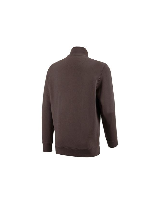 Koszulki | Pulower | Koszule: e.s. Bluza z dekoltem na suwak poly cotton + kasztanowy 3